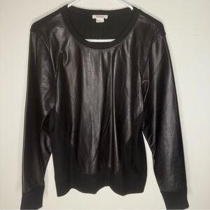 Helmut Lang lamb leather and wool-backed pullover size medium